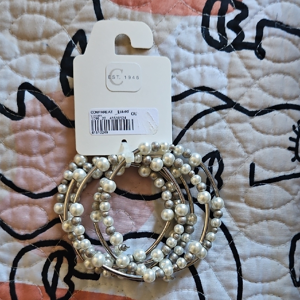 Cato Silver and white Pearl Bracelet
